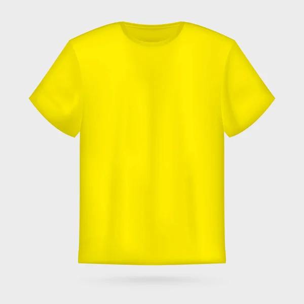 黄色矢量男式 t恤样机. — 图库矢量图片