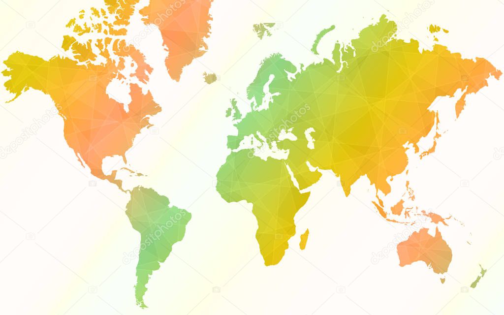 Colorful world map. Vector illustration of World Map.