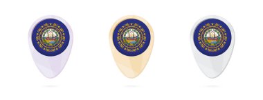 İşaretleri bize bayrağı ile Devlet New Hampshire, 3 renk sürümleri göster