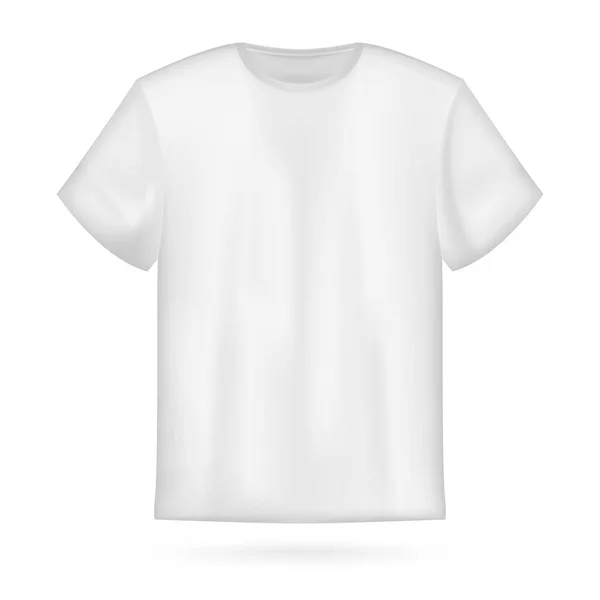 Макет белой векторной мужской футболки . — стоковый вектор