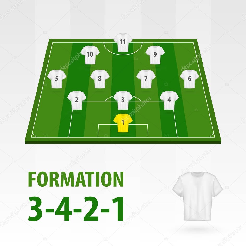 Football Players Lineups Formation 3 4 2 1 Soccer Half Stadium Premium Vector In Adobe Illustrator Ai Ai Format Encapsulated Postscript Eps Eps Format