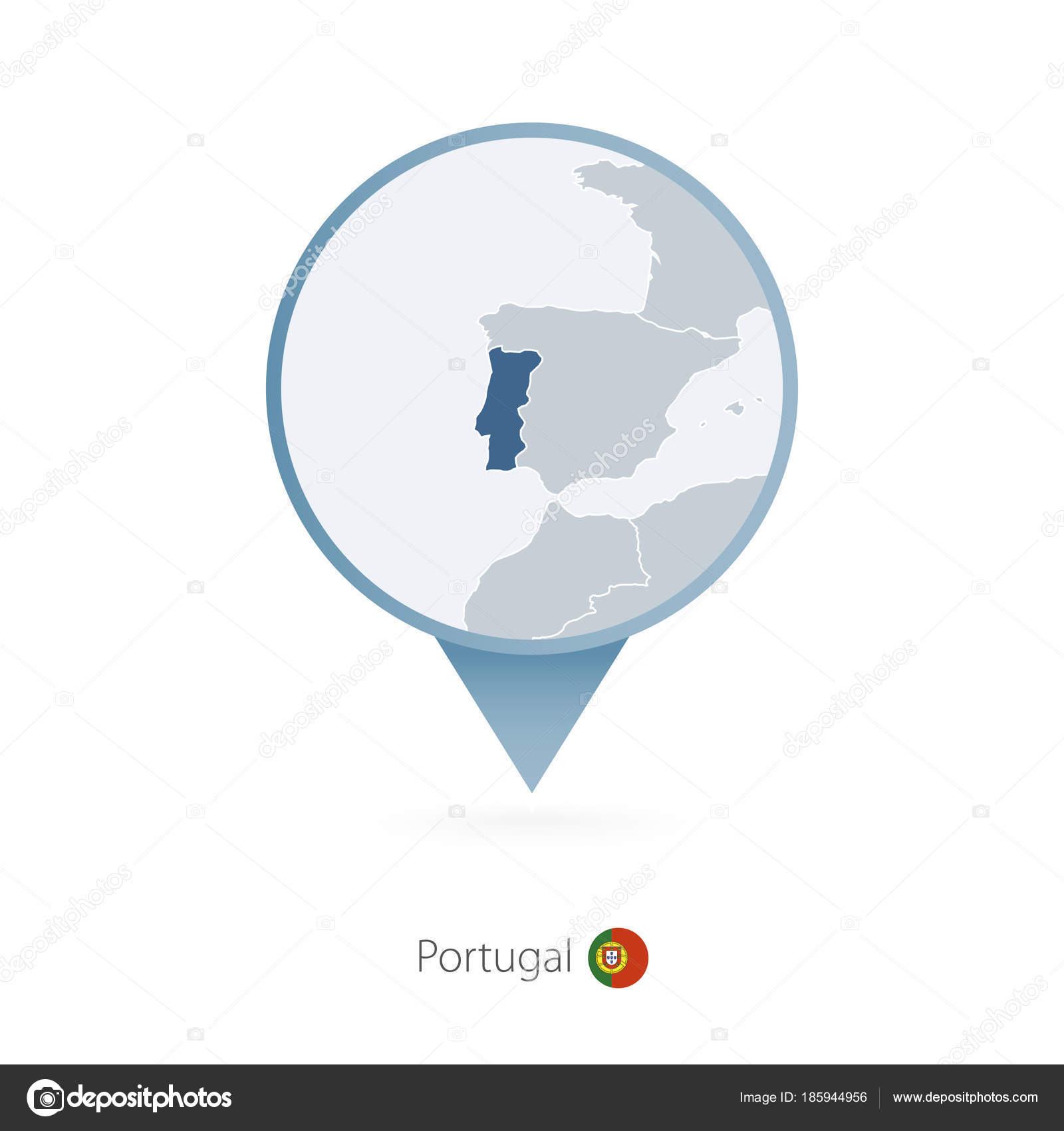 Portugal mapa icono vector