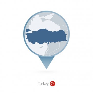 Harita iğne ile Türkiye ve komşu ülkelere Detaylı Haritası.