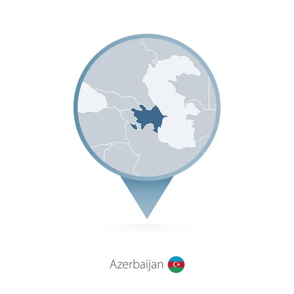 Pino de mapa com mapa detalhado de Azerbaijão e países vizinhos — Vetor de Stock