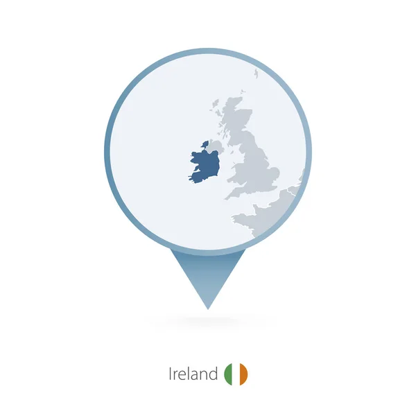 アイルランド、近隣諸国の詳細地図と地図のピン. — ストックベクタ