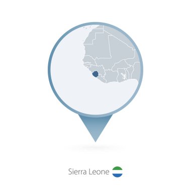 Sierra Leone ve komşu ülkelere Detaylı Haritası harita iğne.