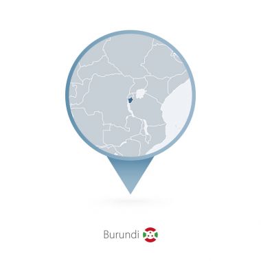 Burundi ve komşu ülkelere Detaylı Haritası harita iğne.