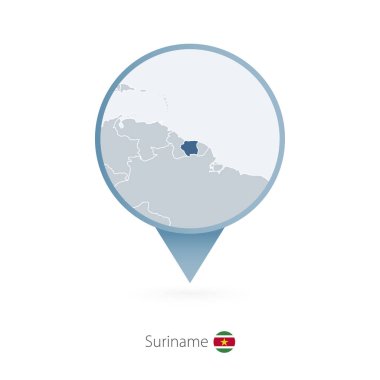 Surinam ve komşu ülkelere Detaylı Haritası harita iğne.