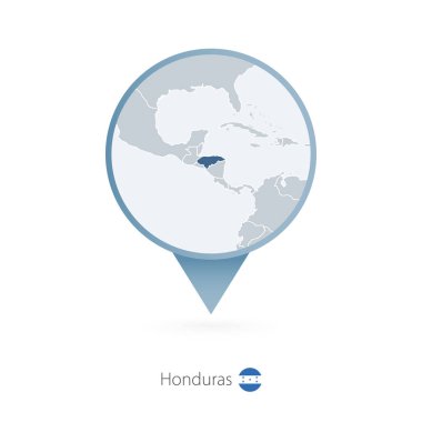 Honduras ve komşu ülkelere Detaylı Haritası harita iğne.