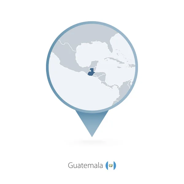 Pin de mapa con mapa detallado de Guatemala y países vecinos — Archivo Imágenes Vectoriales