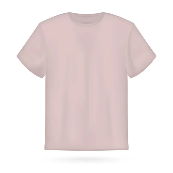 Ilustración vectorial de plantilla de camiseta rosa aislada en blanco . — Vector de stock