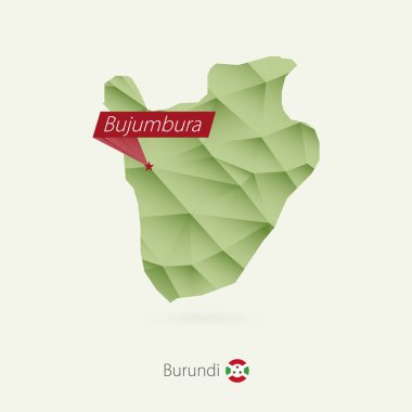 Yeşil degrade düşük Poli sermaye Bujumbura Burundi Haritası