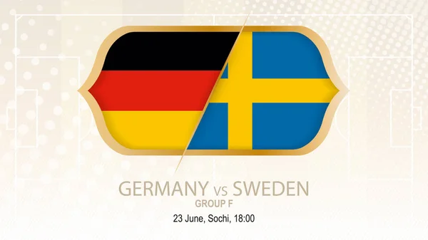 Niemcy vs Szwecja, Grupa F. piłka nożna, Soczi. — Wektor stockowy