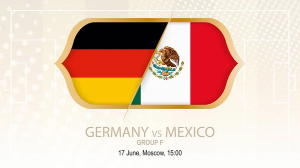 Alemania vs México, Grupo F. Competición de fútbol, Moscú . — Vector de stock