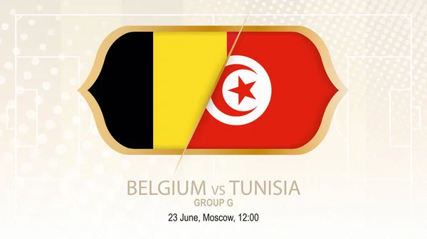 Bélgica vs Tunísia, Grupo G. Competição de futebol, Moscovo . — Vetor de Stock