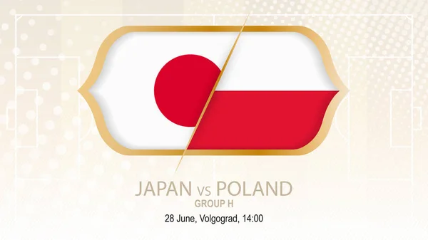 Japan vs Polen, Grupp H. fotbollsliga, Volgograd. — Stock vektor