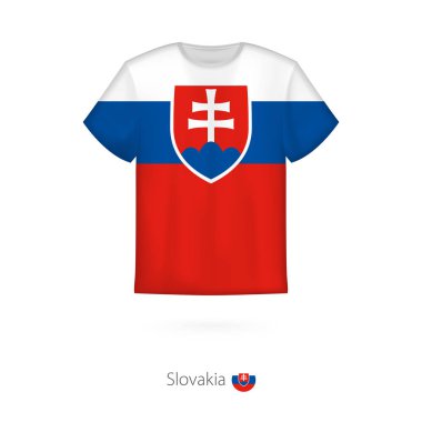 T-shirt tasarım ile Slovakya bayrağı.