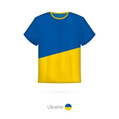 T-shirt tasarım ile Ukrayna bayrağı.