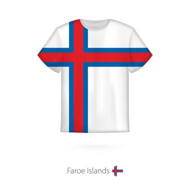 Faroe Adaları bayrağı ile T-shirt tasarım.