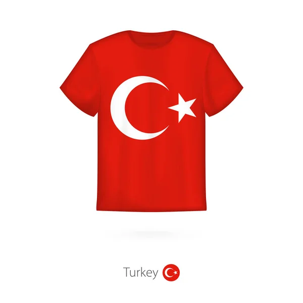 Desain kaos dengan bendera Turki. . - Stok Vektor