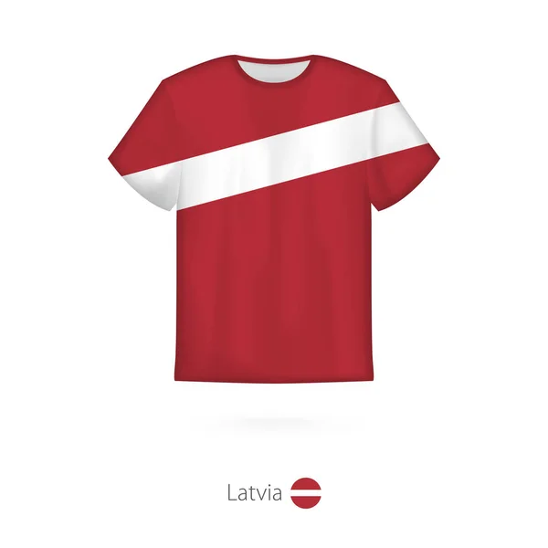 Дизайн футболки с флагом Латвии . — стоковый вектор