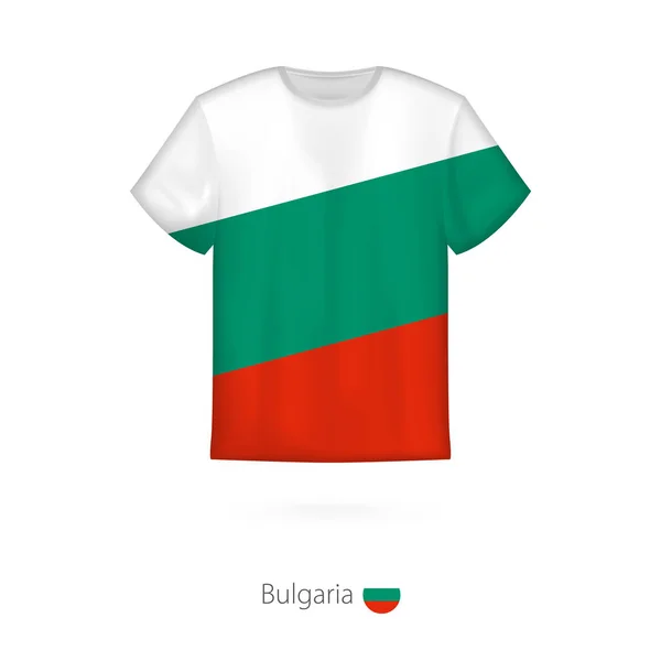 T-shirt design s vlajka Bulharska. — Stockový vektor