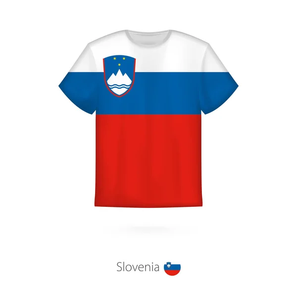 T恤设计与斯洛文尼亚的旗子. — 图库矢量图片
