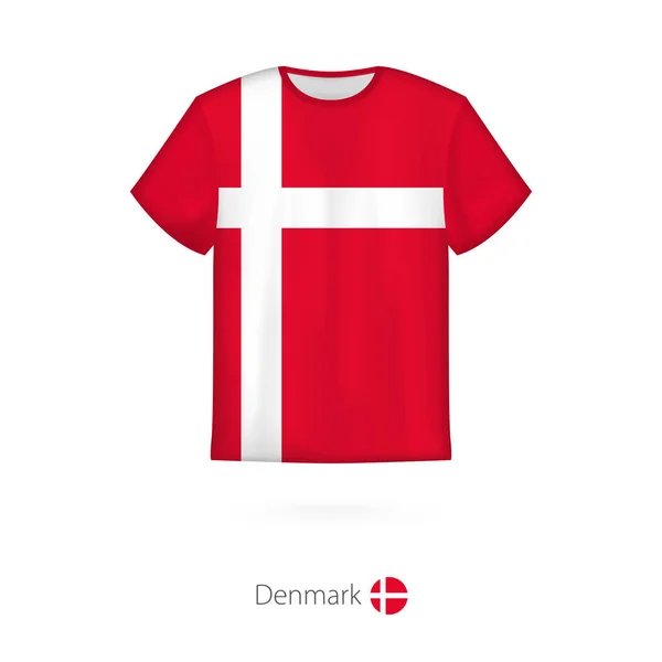 T-shirt design met de vlag van Denemarken. — Stockvector