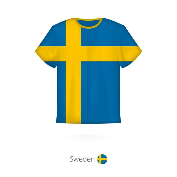 T-shirt design met de vlag van Zweden. — Stockvector