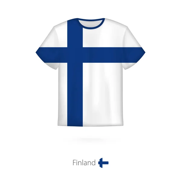 Diseño de camiseta con bandera de Finlandia . — Vector de stock