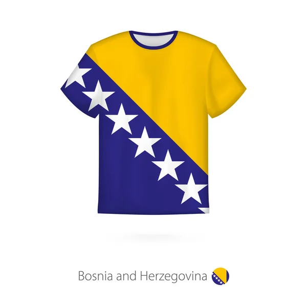 T-shirt design avec drapeau de Bosnie-Herzégovine . — Image vectorielle