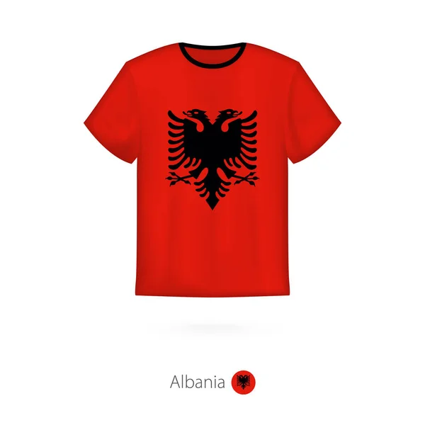 T-shirt design com bandeira da Albânia . — Vetor de Stock