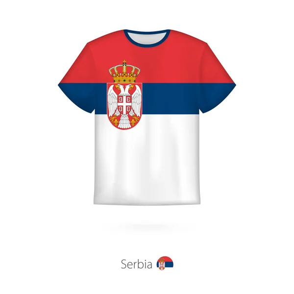 T-shirt design med flagga av Serbien. — Stock vektor