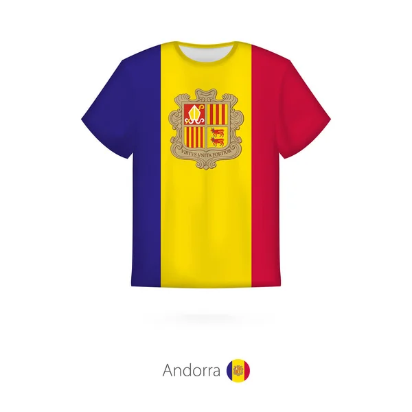 T-shirt design med flagga av Andorra. — Stock vektor