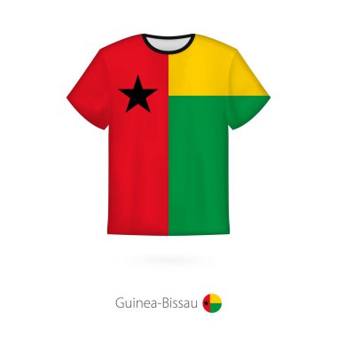 T-shirt tasarım ile Gine-Bissau Cumhuriyeti bayrağı.
