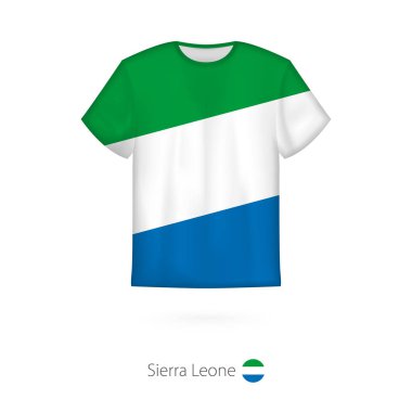 T-shirt tasarım ile Sierra Leone Cumhuriyeti bayrağı.