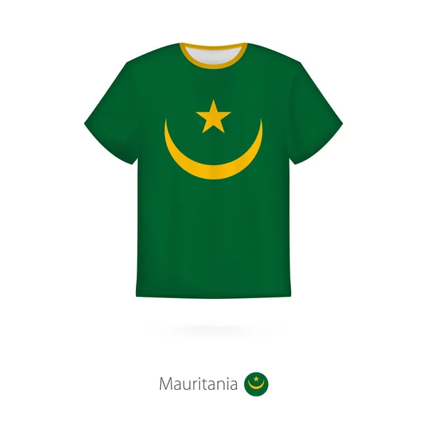 T-shirt design s mauritánská vlajka. — Stockový vektor