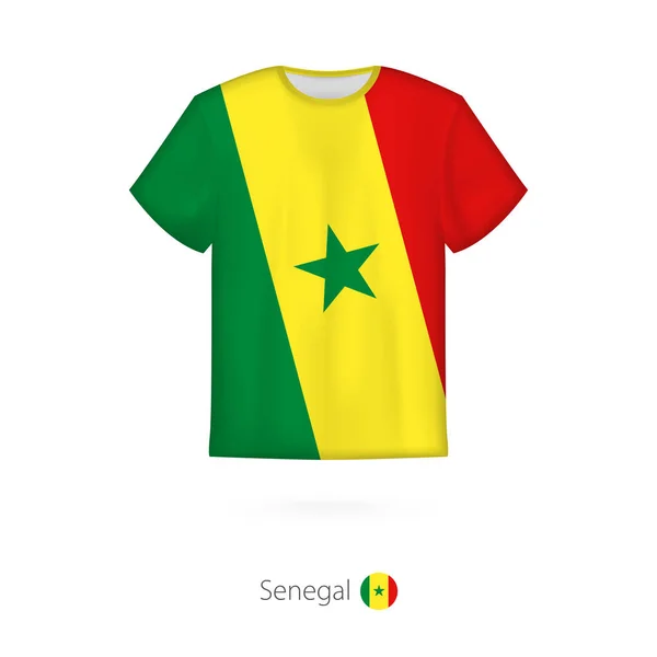 T-shirt design med flagga av Senegal. — Stock vektor