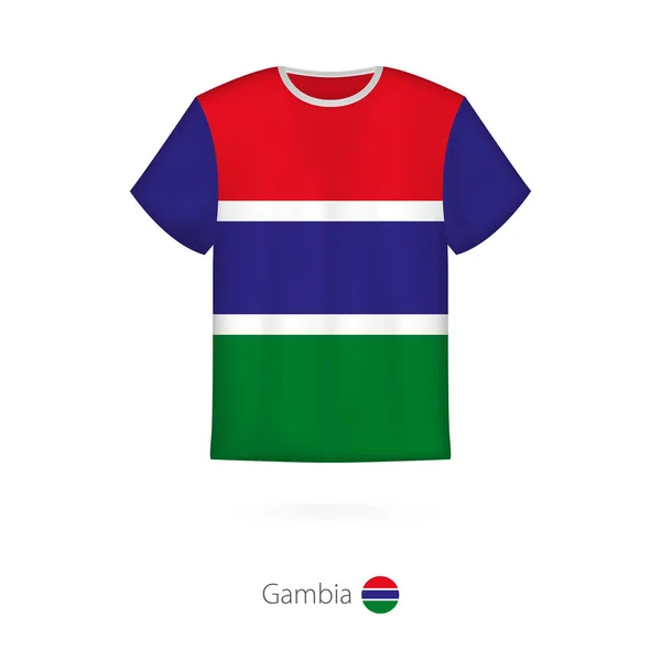 T-shirt design met vlag van Gambia. — Stockvector