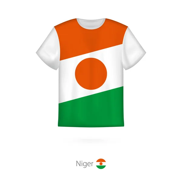 Diseño de camiseta con bandera de Níger — Vector de stock