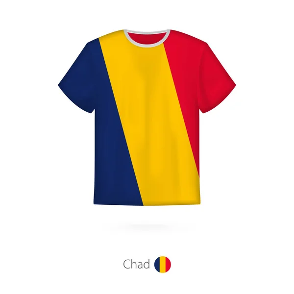 T-shirt tasarım ile Çad bayrağı. — Stok Vektör