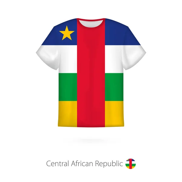 T-shirt design s vlajka Středoafrické republiky. — Stockový vektor