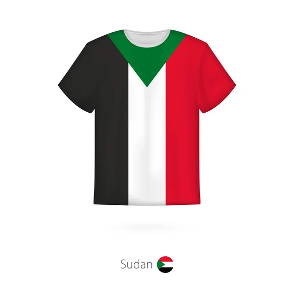 T-shirt tasarım Sudan bayrağı ile. — Stok Vektör