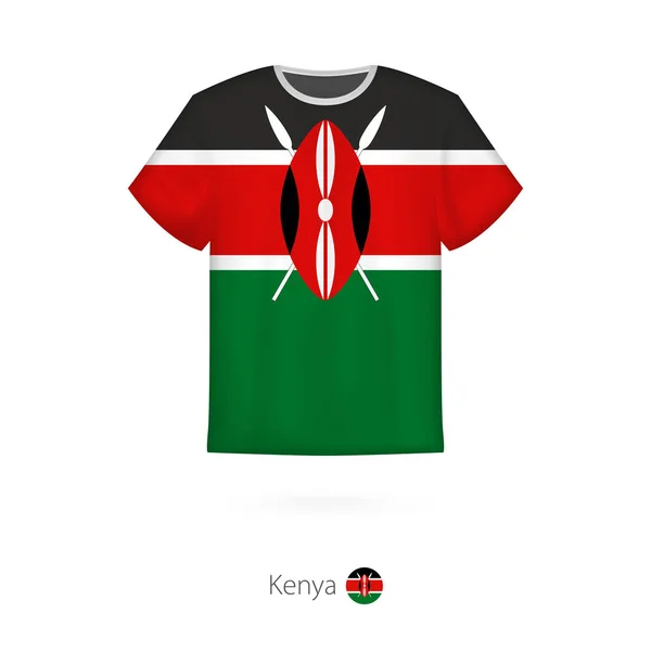 T-shirt design con bandiera del Kenya . — Vettoriale Stock