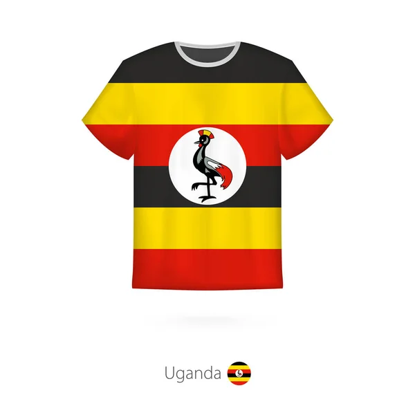 T-shirt design with flag of Uganda. — Stock Vector