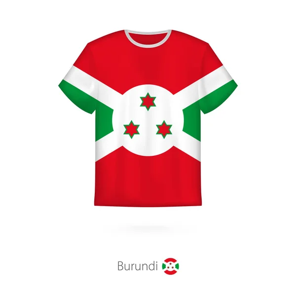 T-shirt design s vlajka Burundi. — Stockový vektor