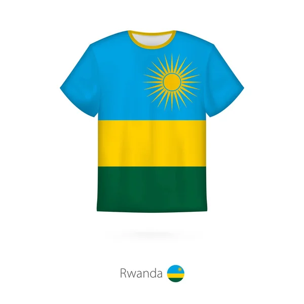 T-shirt design avec drapeau du Rwanda . — Image vectorielle