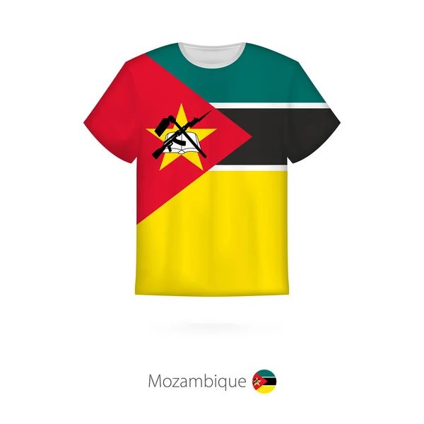 Diseño de camiseta con bandera de Mozambique . — Archivo Imágenes Vectoriales