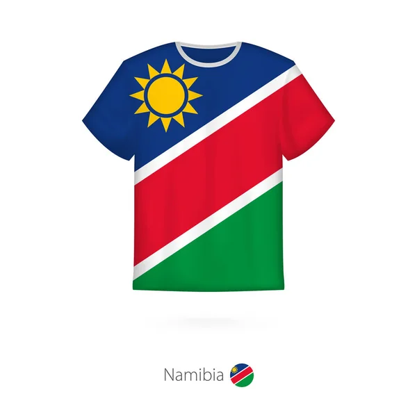 Diseño de camiseta con bandera de Namibia . — Archivo Imágenes Vectoriales