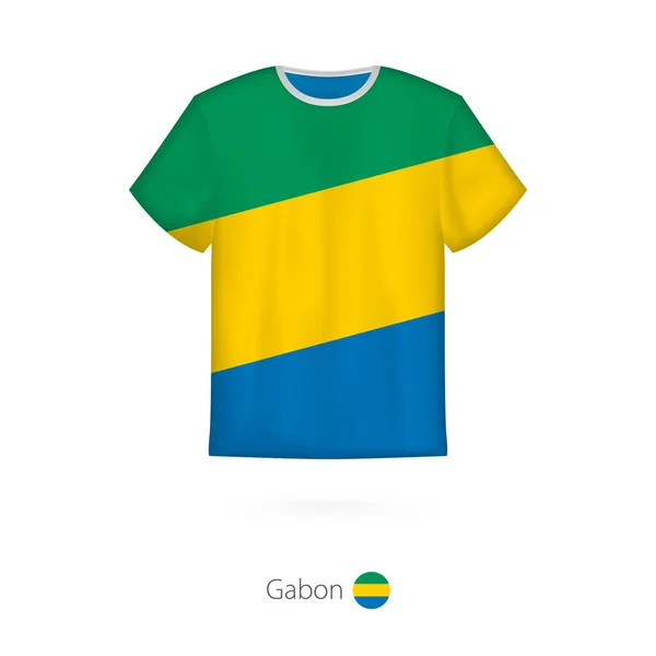 T-shirt design avec drapeau du Gabon . — Image vectorielle